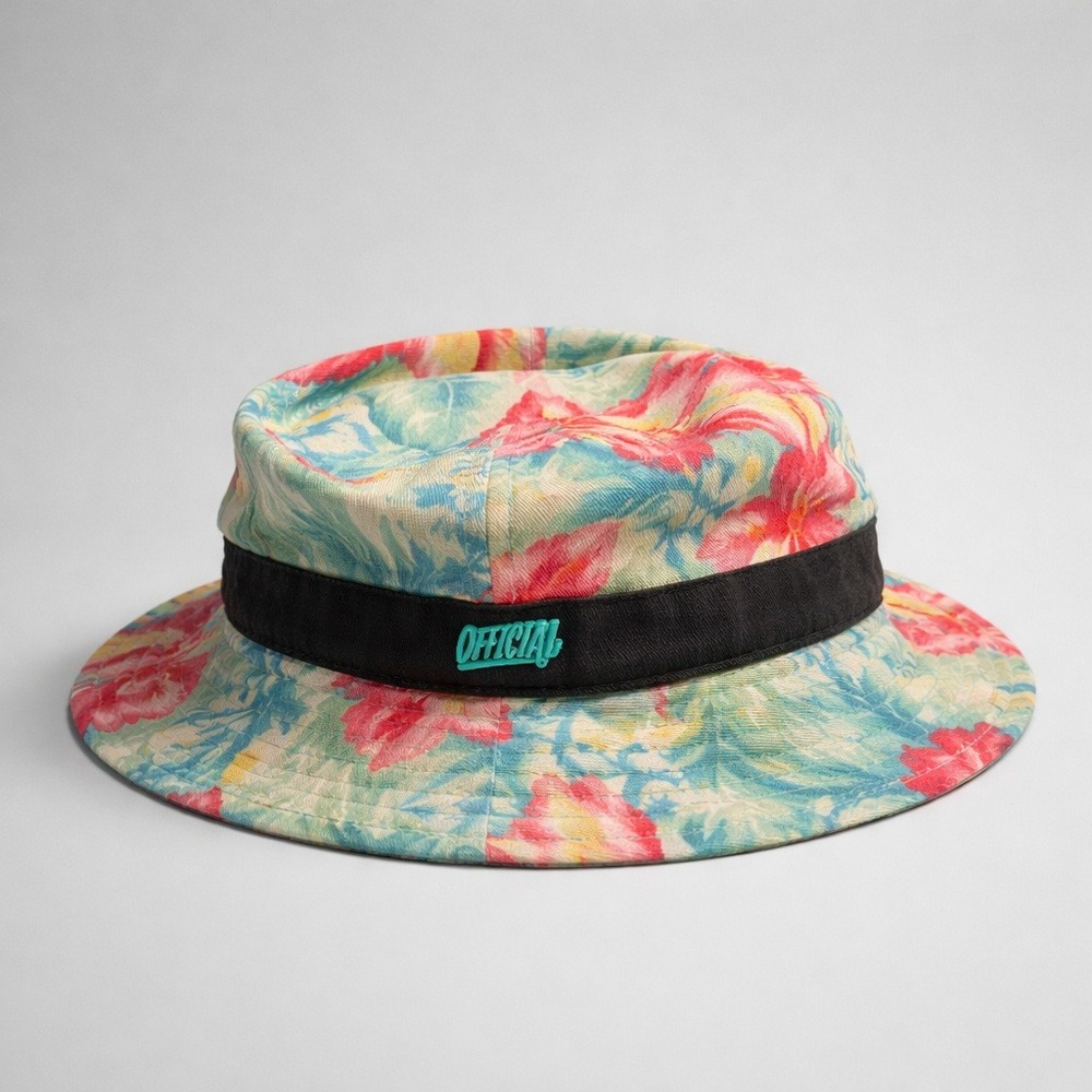 Official Bucket Hat Unisex One Size Multicolor Excellent Tropical Floral Logo